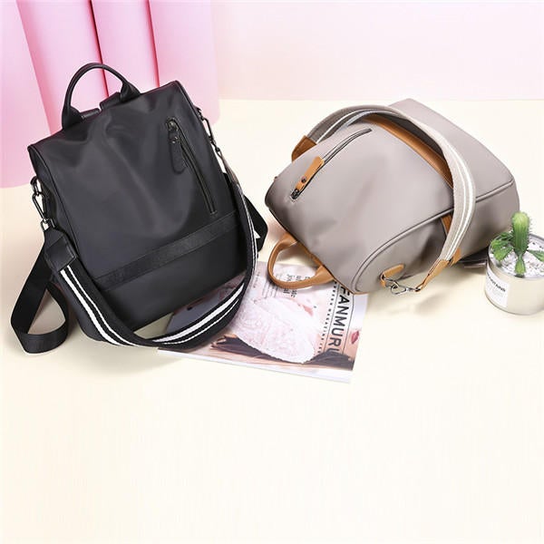 Women Nylon Anti-theft Travel Backpack Solid Leisure Multi-function Shoulder Bags