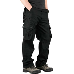 Men Outdoor Leisure Cargo Pants Extra Large Pockets Straight Leg Trousers