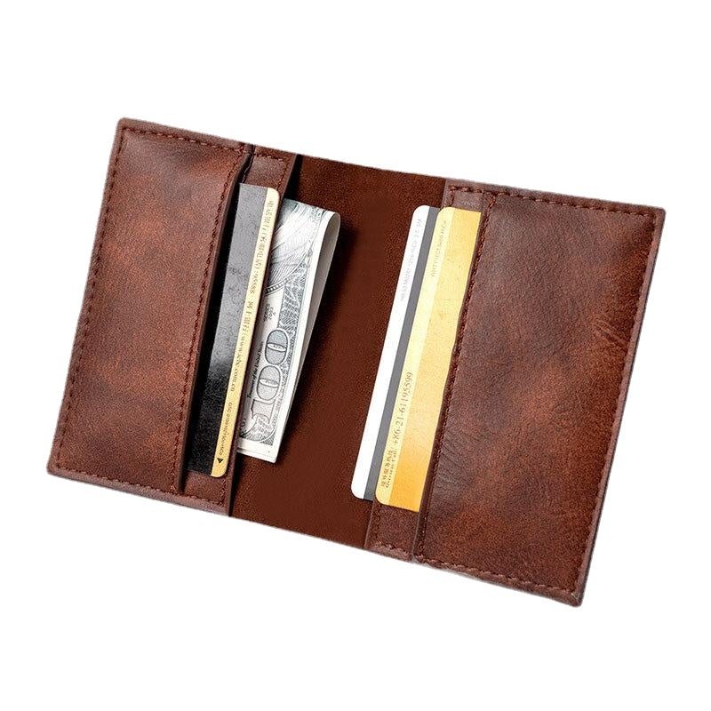 Women Vintage Rivet Gear Unique Design Wallet EDC Short Bifold Card Holder