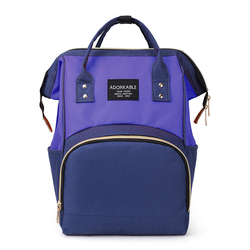 Women Fashion Canvas Casual Mummy And Kids Patchwork Backpack Handbag