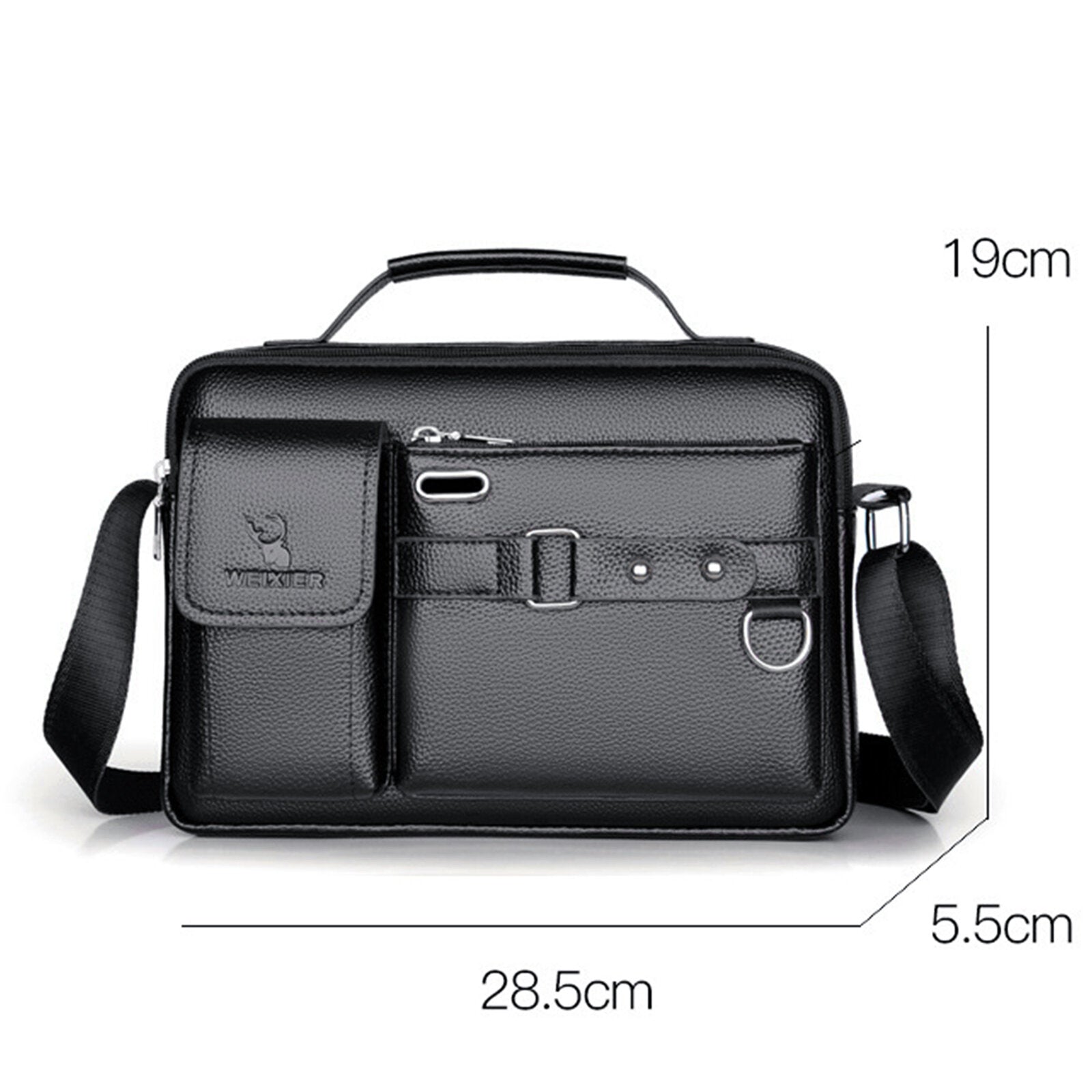 Men Artificial Leather Vintage Large Capacity Crossbody Bag Business Multifunctional Durable Briefcase Bag Messenger Bag