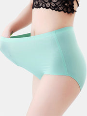 Plus Size Seamless Plain High Waisted Full Hip Smooth Panty