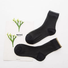 Women Girls Summer Sexy Glass Silk Breathable Socks Thin Transparent Ankle Socks