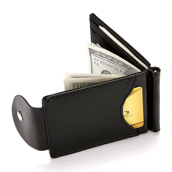 Men Faux Leather Creative Money Clip Wallet