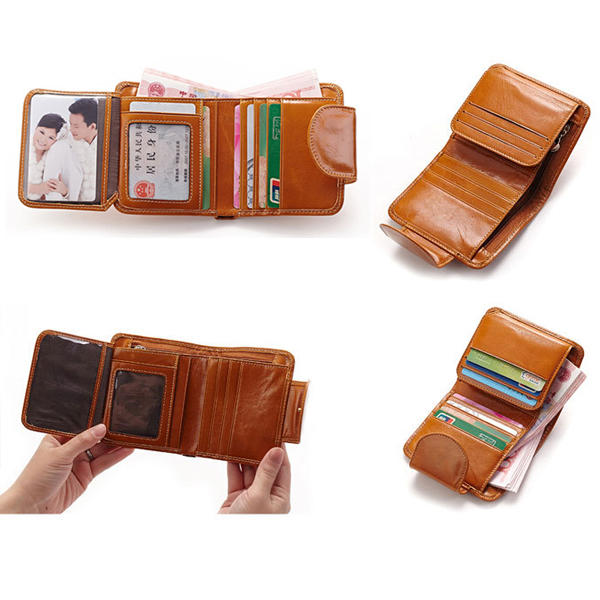 Women Genuine Leather Wallet Business Card Holder Purse
