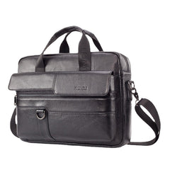 Men Large Capacity Genuine Leather Messenger Bag Handbag For Business