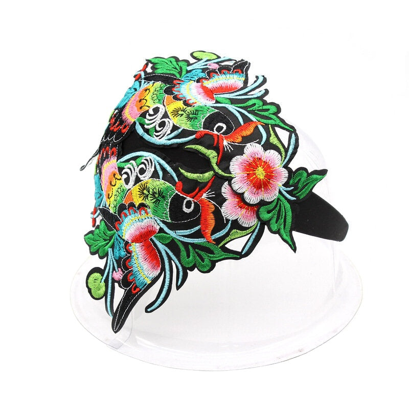 Women Manual Vintage Embroidery Hallow Ethnic Style Flower Printing Headband