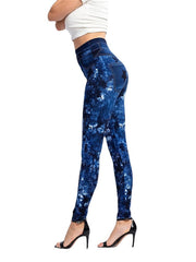 Women's High Waist Print Comfort Denim Pants