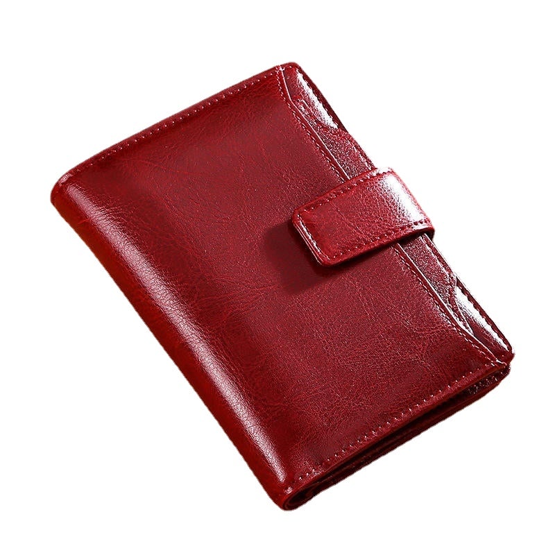 Women Genuine Leather RFID 14 Card Slots Zipper Wallet Purse