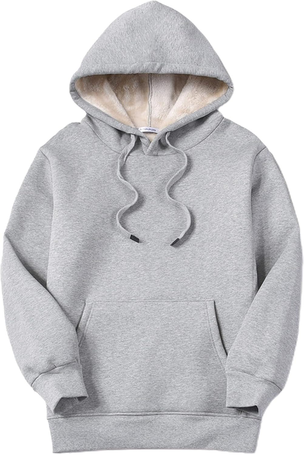 Women’s Cozy Sherpa Lined Hoodie Sweatshirt – Adjustable Drawstring Hood, Kangaroo Pocket, Long Sleeves for Fall & Winter Comfort