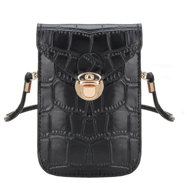 Women Crocodile Shoulder Bags Girls Mini Wallet Functional 6.5 Inch Phone Case