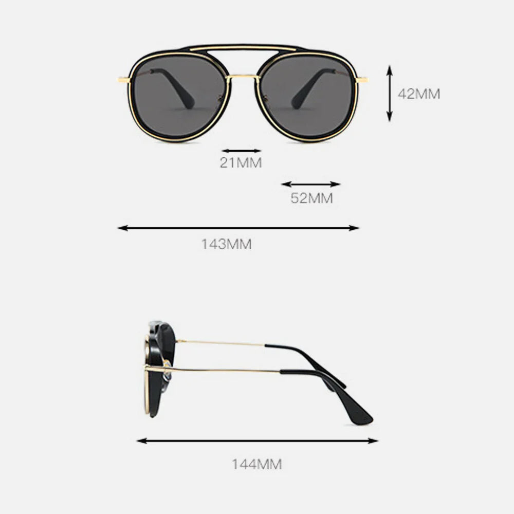 Men Oval Full Thick Frame UV Protection Fashion Vintage Sunglasses