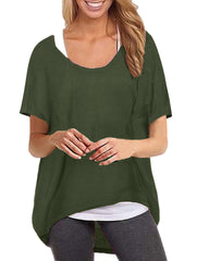 Women Half Sleeve Loose Baggy Tops Pullover Casual Blouse