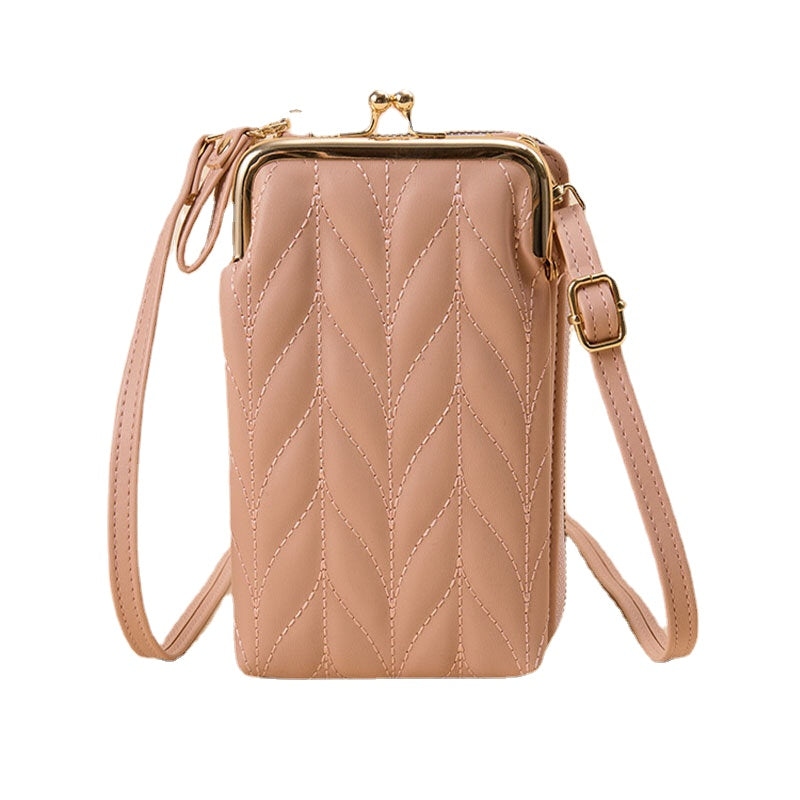 Women Faux Leather Fashion Multifunction Waterproof Crossbody Bag Brief Phone Bag