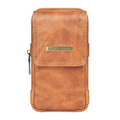 Men Large Capacity 6.5 Inch Phone Bag Retro PU Leather Flap-Over Belt Waist With Hook