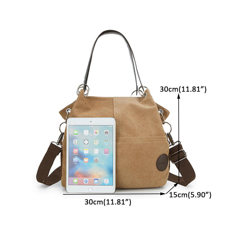 Women Casual Canvas Plaid Multi-Carry Handbag Shoulder Bag Crossbody Bag