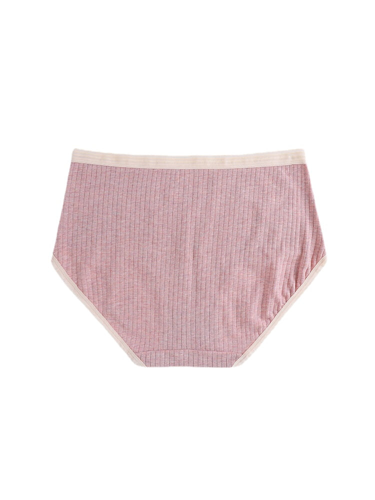 Plus Size Women Solid Color Graphene Antibacterial Cozy High Waist Panties