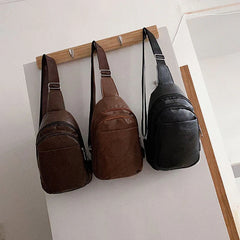 Men's PU Leather Multi-pocket Crossbody Sling Bag
