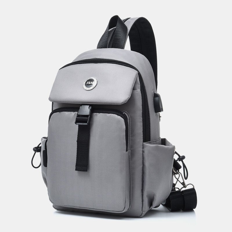 Men USB Charging Multi-carry Multi-Layers Waterproof Crossbody Bag Chest Sling Backpack