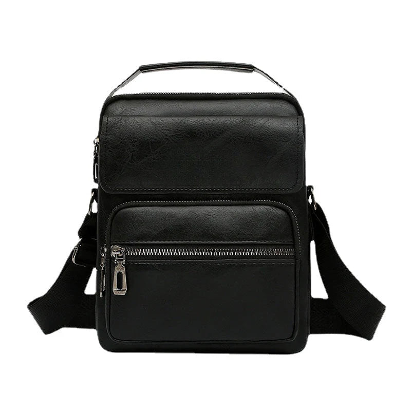 Men's PU Leather Anti-theft Multi-pocket Crossbody Messenger Bag