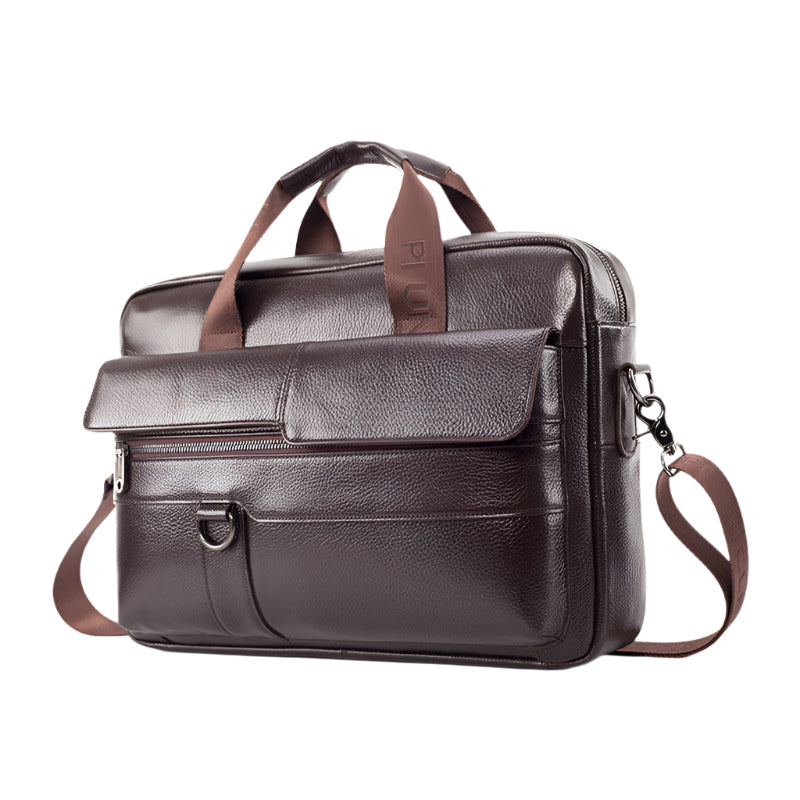 Men's Large Capacity Genuine Leather Business Messenger Bag
