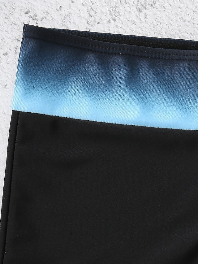 Women's Swimwear Tankini 2 Piece Normal Swimsuit High Waist Chinese Style Green Blue Purple Red Padded Bathing Suits New Fashion Sexy / Padded Bras