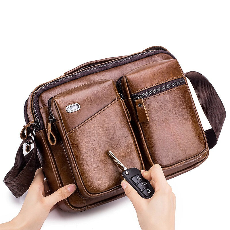 Vintage Genuine Leather Men's Messenger Bag Briefcase Shoulder Satchel