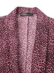 Leopard Printed Corduroy European Button Cuffs Suit For Women