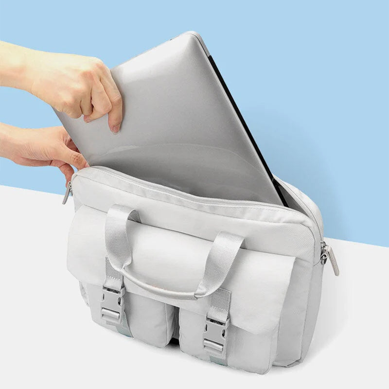 Men's Oxford Crossbody Shoulder Bag with Double Front Pockets, Large Capacity, Casual Laptop Bag