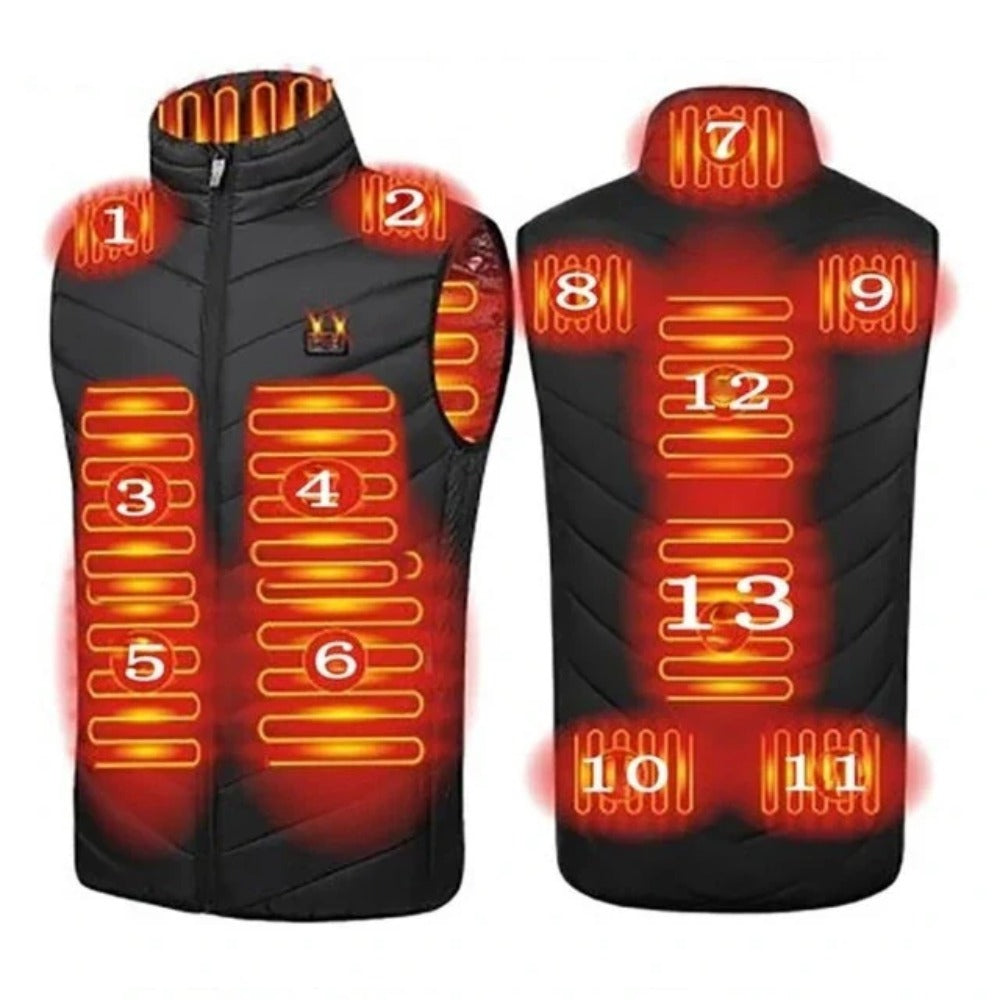 Heated Vest 13 Heating Areas Oversized Women Men Winter Vest Self Heating Vest Usb Electric Thermal Vest Jacket Outdoor Veste
