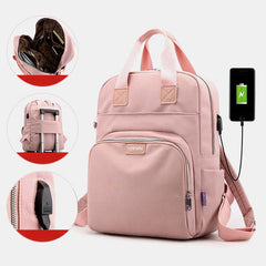 Women Fashion Backpack Large Capacity Bag With USB Charging Port