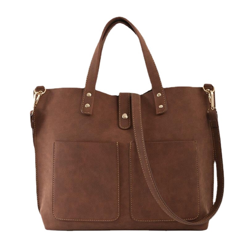 Women Vintage Large Capacity Waterproof Faux Leather Crossbody Bag Casual Handbag