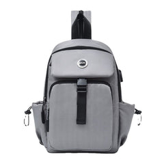 Men USB Charging Multi-carry Multi-Layers Waterproof Crossbody Bag Chest Sling Backpack