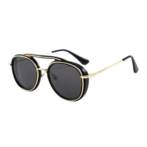 Men Oval Full Thick Frame UV Protection Fashion Vintage Sunglasses