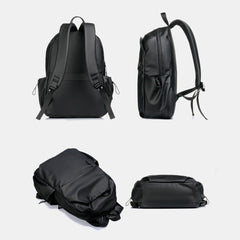 Men Oxford Large Capacity Back Tie Rod Strap Design Backpack Casual Multifunction Travel Bag School