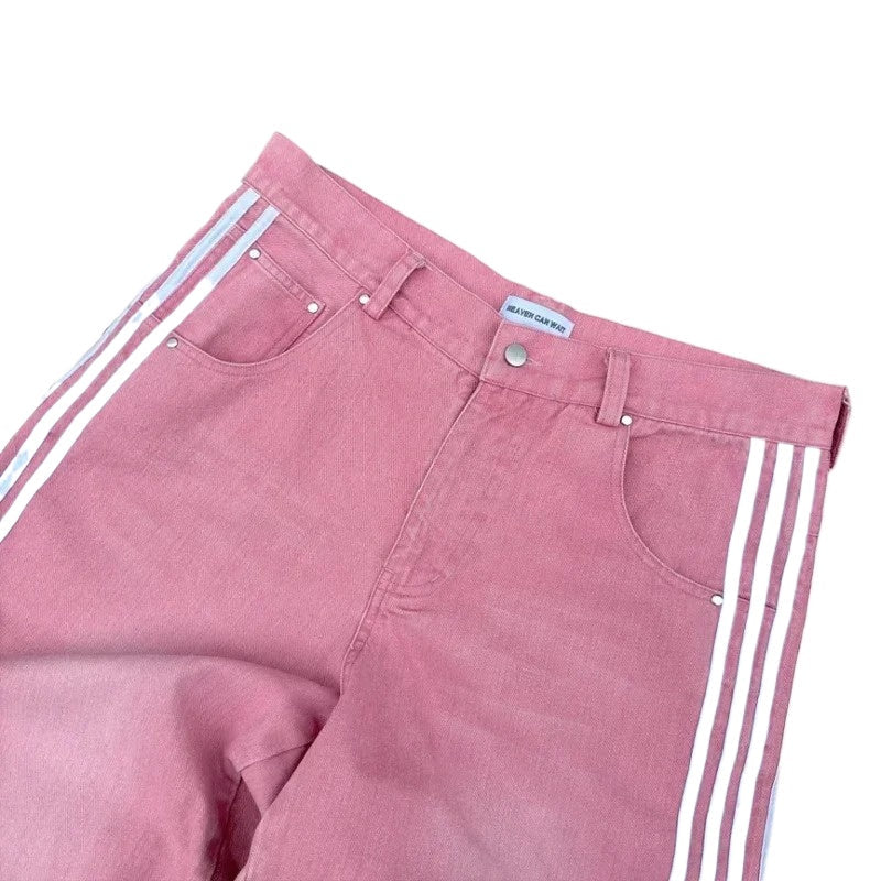 Vintage Baggy Jeans – Harajuku Striped Embroidered Wide-Leg Streetwear for Men & Women