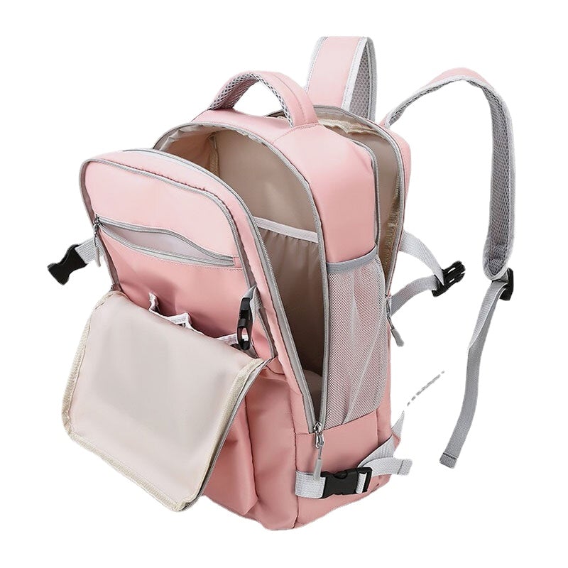 Women Nylon Multi-pocket Compartment Backpack Multifunction Large Capacity Travel Bag