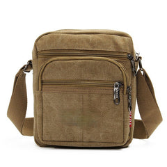 Men's Retro Canvas Crossbody Bag with Multi Pockets - Casual Shoulder Bag