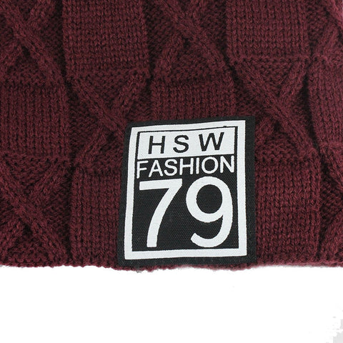 Unisex Winter Outdoor Sports Thicken Woolen Weaving Knitted Beanie Hats