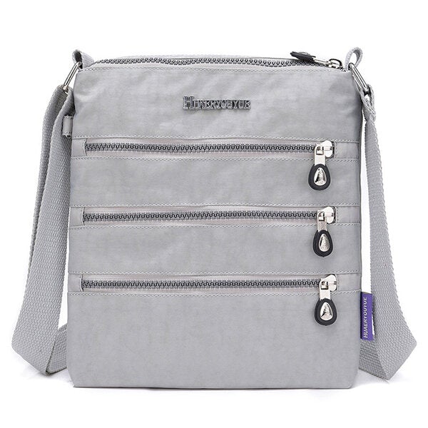 Women Nylon Multi-pocket Leisure Crossbody Bag Solid Shoulder Bag