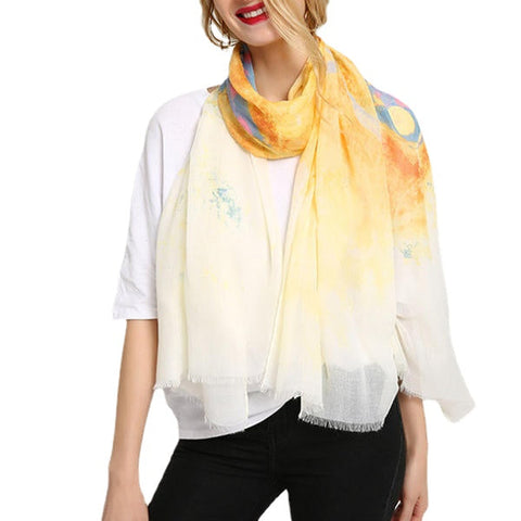Women Colorful Butterfly Summer Scarf Fashion Printing Cotton Causal Outdoor Beach Shawl