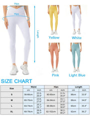 Women Sports Leggings Yoga Tights with Pockets Ribbed Pants