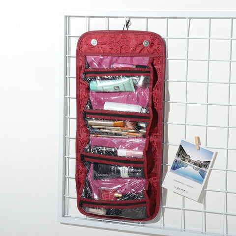 Women Rolls UP For Easy Travel Cosmetic Bag Large Capacity Storage Bag