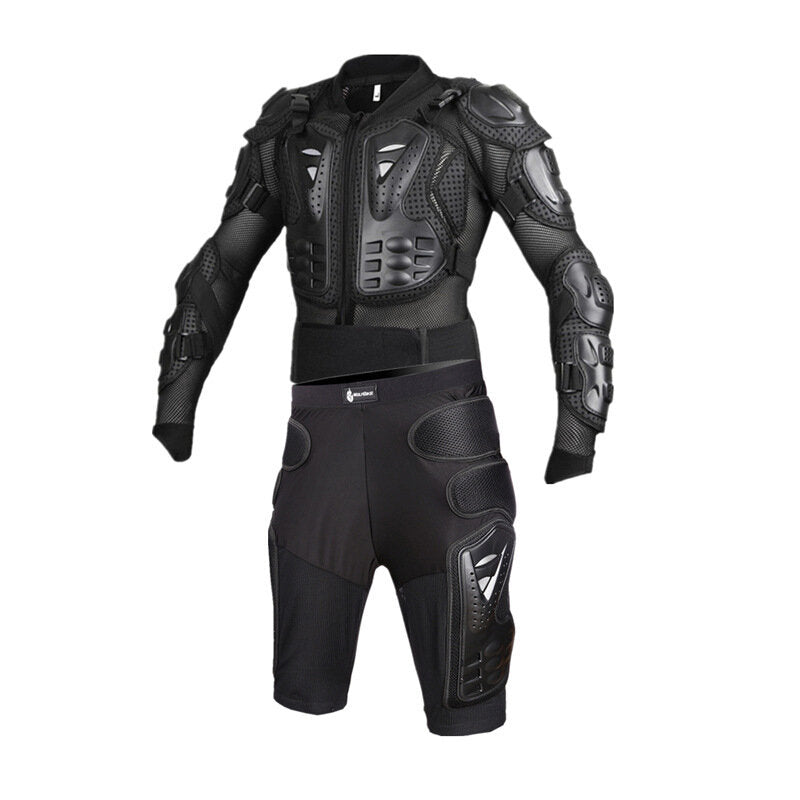 Motorcycle Body Armor Suit Motorcycle Jacket+Shorts+ Gloves+Knee Pads Cycling Clothing