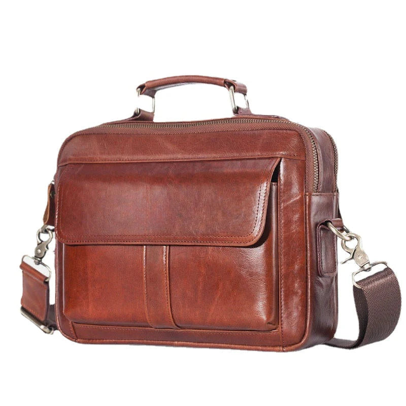 Men's Genuine Leather Business Crossbody Shoulder Bag