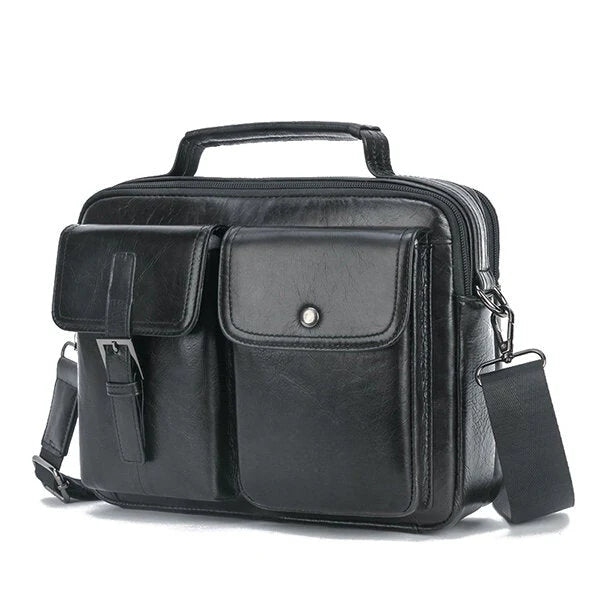 Men's Large Capacity Genuine Leather Crossbody Handbag