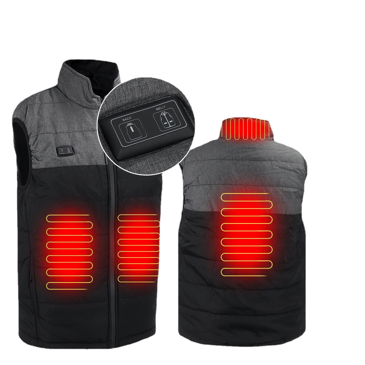 Men's Lightweight Heated Vest - Four Zone Electric Heating, Windproof, Winter Warmth