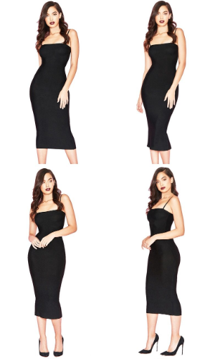 Double Layers Cotton Bodycon Midi Tight Party Dress - Sheseelady
