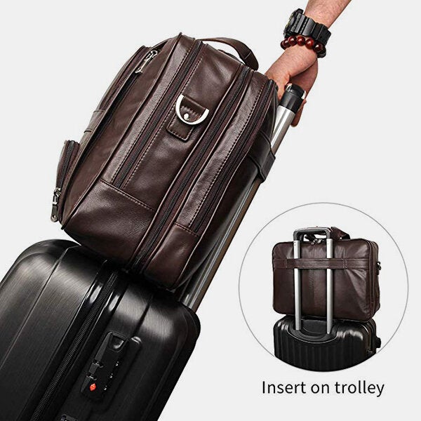 Men Multifunction Multi-pocket Waterproof 15.6 Inch Laptop Bag Briefcase Business Handbag Crossbody Bag Teacher Bag