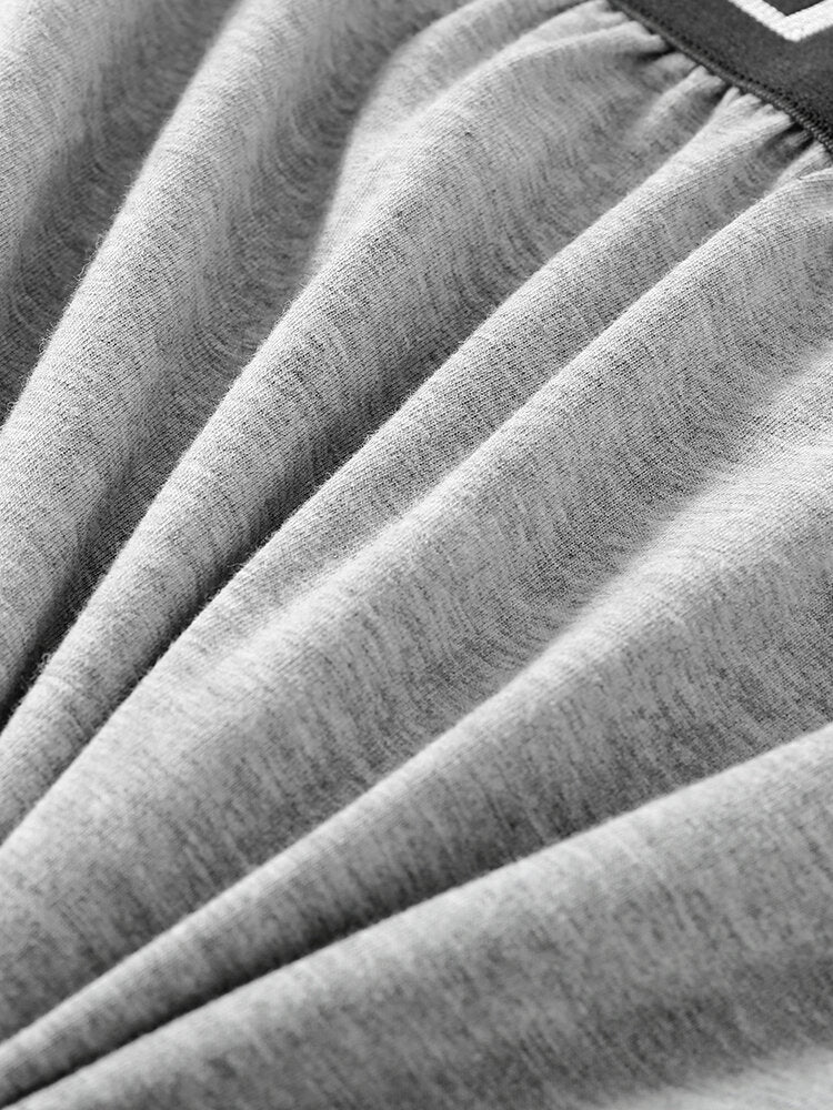 Mens Cotton Plain Loose Breathable Thin Home Elastic Mid Waist Shorts Boxers